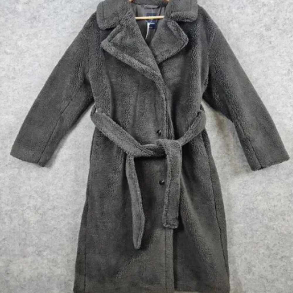 GAP Women's Long Sherpa Coat NEW NWT Terra Brown Size M Belted RETAIL $168‎ WARM